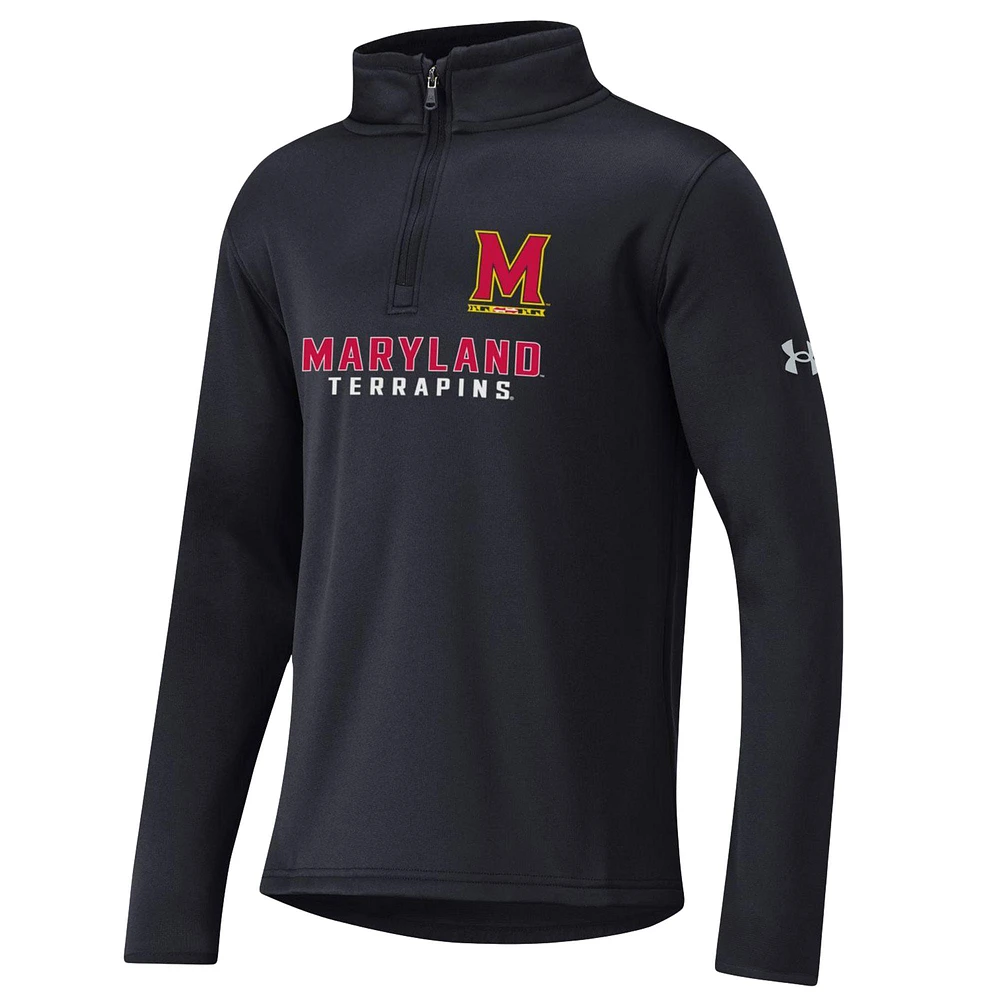 Youth Under Armour Black Maryland Terrapins Fleece Quarter-Zip Jacket