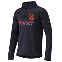 Youth Under Armour Black Maryland Terrapins Fleece Quarter-Zip Jacket