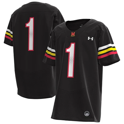 Maillot de football réplique pour jeunes Under Armour #1 Maryland Terrapins noir