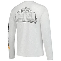 Men's  Heather Gray McLaren F1 Team Outlined Car Long Sleeve T-Shirt