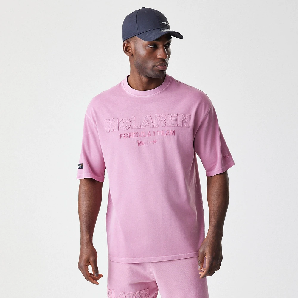 Men's New Era Pink McLaren F1 Team Acid Washed T-Shirt