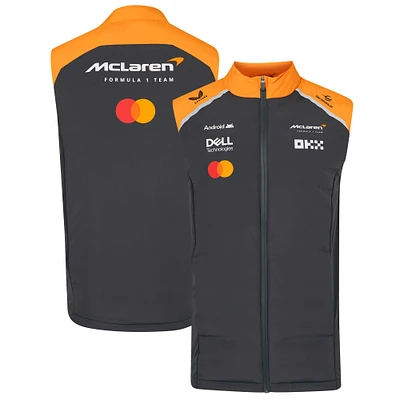 Gilet unisexe McLaren F1 Team 2025 Replica Anthracite/Orange avec fermeture éclair intégrale