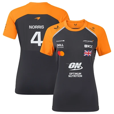 Women's McLaren Lando Norris Anthracite/Orange F1 Team 2025 Replica Driver Set Up T-Shirt