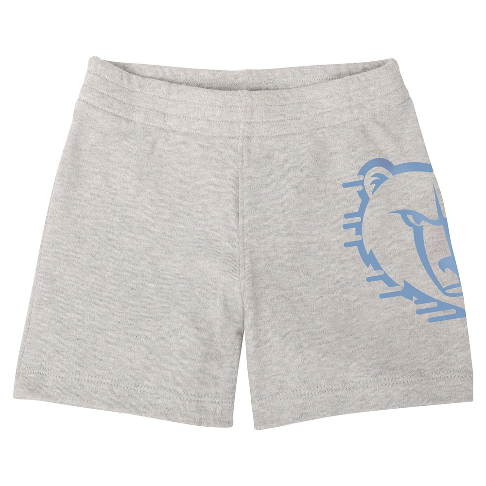 Infant Navy/Light Blue/Gray Memphis Grizzlies Bank Shot Bodysuit, Hoodie T-Shirt & Shorts Set