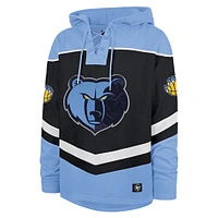 Sweat à capuche surdimensionné lacets en tri-satin pour homme '47 Navy Memphis Grizzlies
