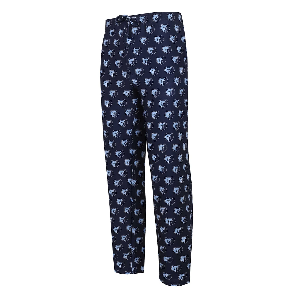 Men's Concepts Sport Navy Memphis Grizzlies Gauge Allover Print Pants