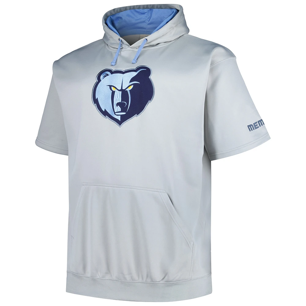 Men's Fanatics Silver Memphis Grizzlies Big & Tall Logo Pullover Hoodie