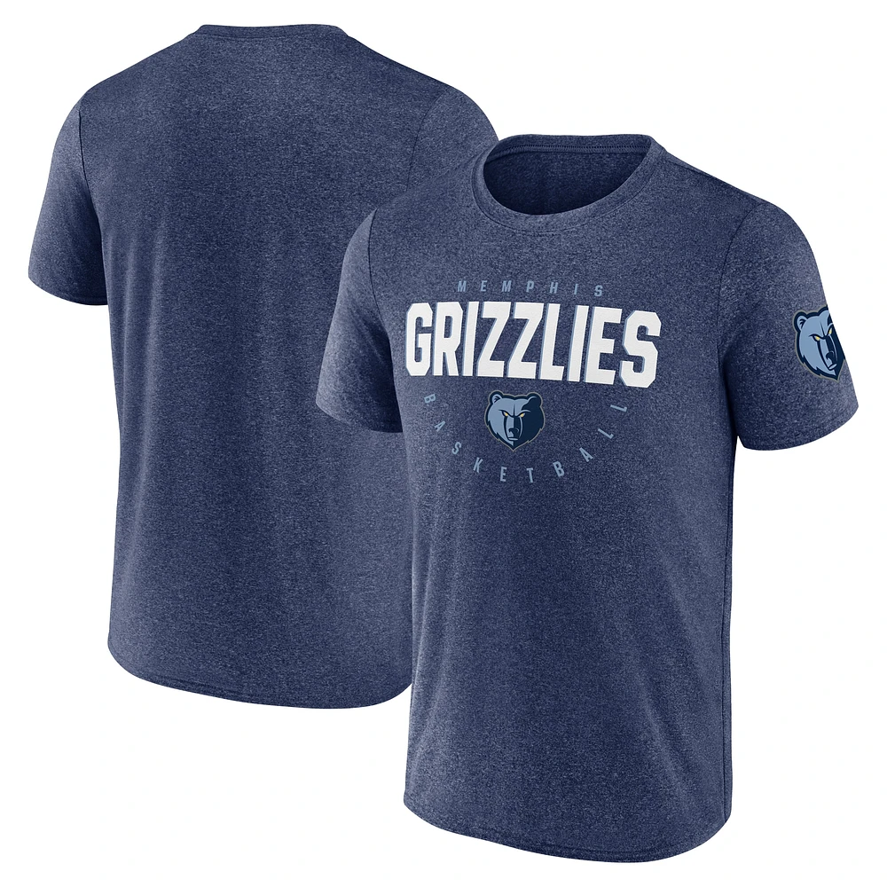 Men's Heather Navy Memphis Grizzlies Block Practice Performance T-Shirt