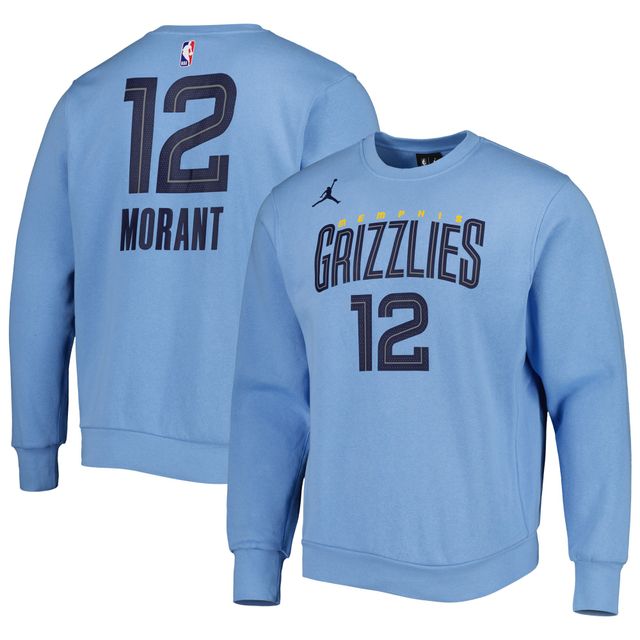 Sweat-shirt avec nom et numéro Jordan Brand Ja Morant pour homme, bleu clair, Memphis Grizzlies Statement