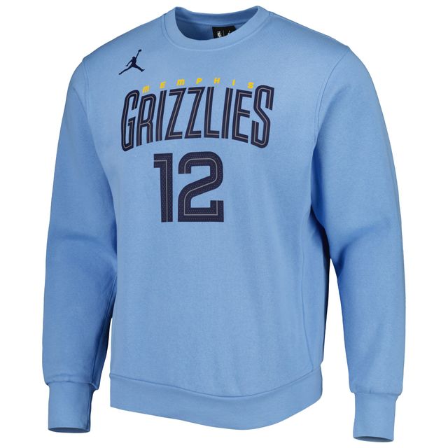 Sweat-shirt avec nom et numéro Jordan Brand Ja Morant pour homme, bleu clair, Memphis Grizzlies Statement