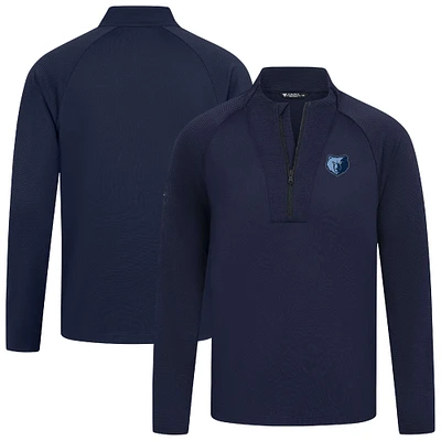 Men's Levelwear Navy Memphis Grizzlies Volley Quarter-Zip Top