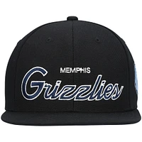 Men's Mitchell & Ness Black Memphis Grizzlies Hardwood Classics Script 2.0 Snapback Hat