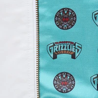 Veste en satin entièrement zippée pour homme Mitchell & Ness Memphis Grizzlies Hardwood Classics Nights Team Leader blanche