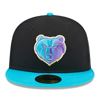 Men's New Era Black/Turquoise Memphis Grizzlies Arcade Scheme 59FIFTY Fitted Hat