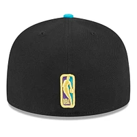 Men's New Era Black/Turquoise Memphis Grizzlies Arcade Scheme 59FIFTY Fitted Hat