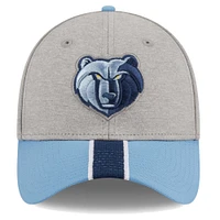 Men's New Era Gray/Light Blue Memphis Grizzlies Striped 39THIRTY Flex Hat