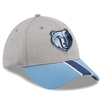 Men's New Era Gray/Light Blue Memphis Grizzlies Striped 39THIRTY Flex Hat