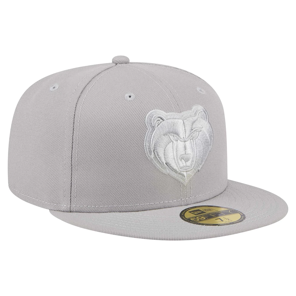 Men's New Era Gray Memphis Grizzlies Color Pack 59FIFTY Fitted Hat
