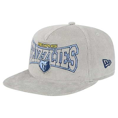 Casquette snapback de golf en velours côtelé Memphis Grizzlies grise New Era pour homme