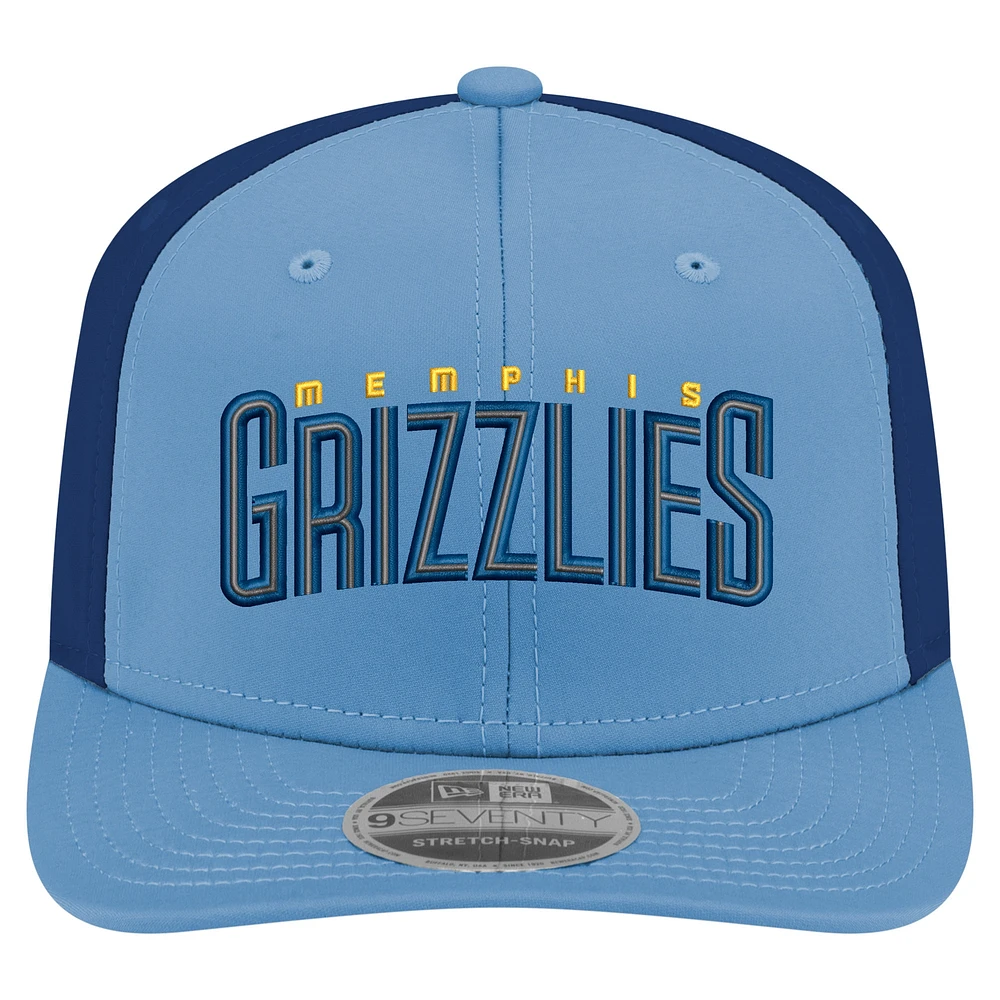 Men's New Era  Light Blue Memphis Grizzlies Statement Edition Jersey Hook 9SEVENTY Stretch-Snap Hat