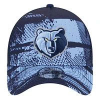 Men's New Era Navy/Light Blue Memphis Grizzlies Tip Off A-Frame Trucker 9FORTY Adjustable Hat