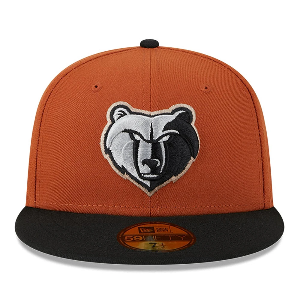 Men's New Era Rust/Black Memphis Grizzlies Two-Tone 59FIFTY Fitted Hat