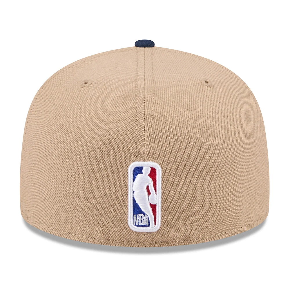 Men's New Era Tan/Navy Memphis Grizzlies 2024 NBA Draft 59FIFTY Fitted Hat