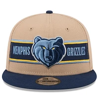 Men's New Era Tan/Navy Memphis Grizzlies 2024 NBA Draft 9FIFTY Snapback Hat