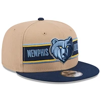 Men's New Era Tan/Navy Memphis Grizzlies 2024 NBA Draft 9FIFTY Snapback Hat