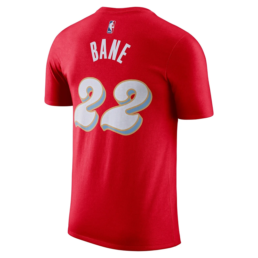 Men's Nike Desmond Bane Red Memphis Grizzlies 2024/25 City Edition Name & Number T-Shirt