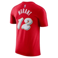 Men's Nike Ja Morant Red Memphis Grizzlies 2024/25 City Edition Name & Number T-Shirt