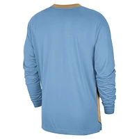Men's Nike Light Blue Memphis Grizzlies 2024/25 City Edition Authentic Pregame Performance Long Sleeve Shooting T-Shirt
