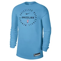 Men's Nike Light Blue Memphis Grizzlies 2024/25 Legend On-Court Practice Long Sleeve T-Shirt