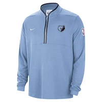 Veste à demi-zip Nike bleu clair Memphis Grizzlies Authentic Performance pour homme