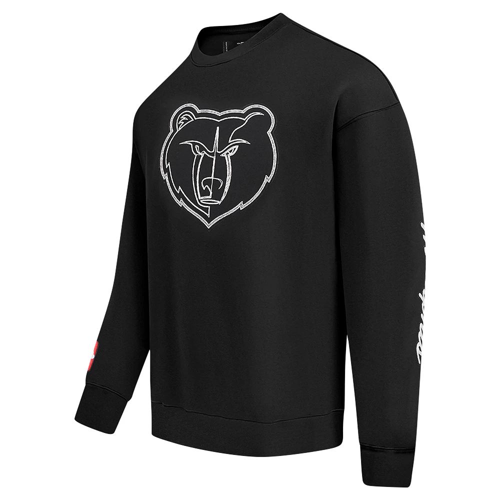 Men's Pro Standard Black Memphis Grizzlies Paint the City Drop Shoulder Sweatshirt