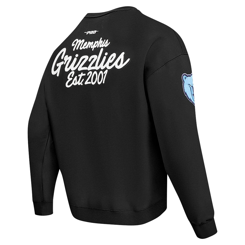 Men's Pro Standard Black Memphis Grizzlies Paint the City Drop Shoulder Sweatshirt