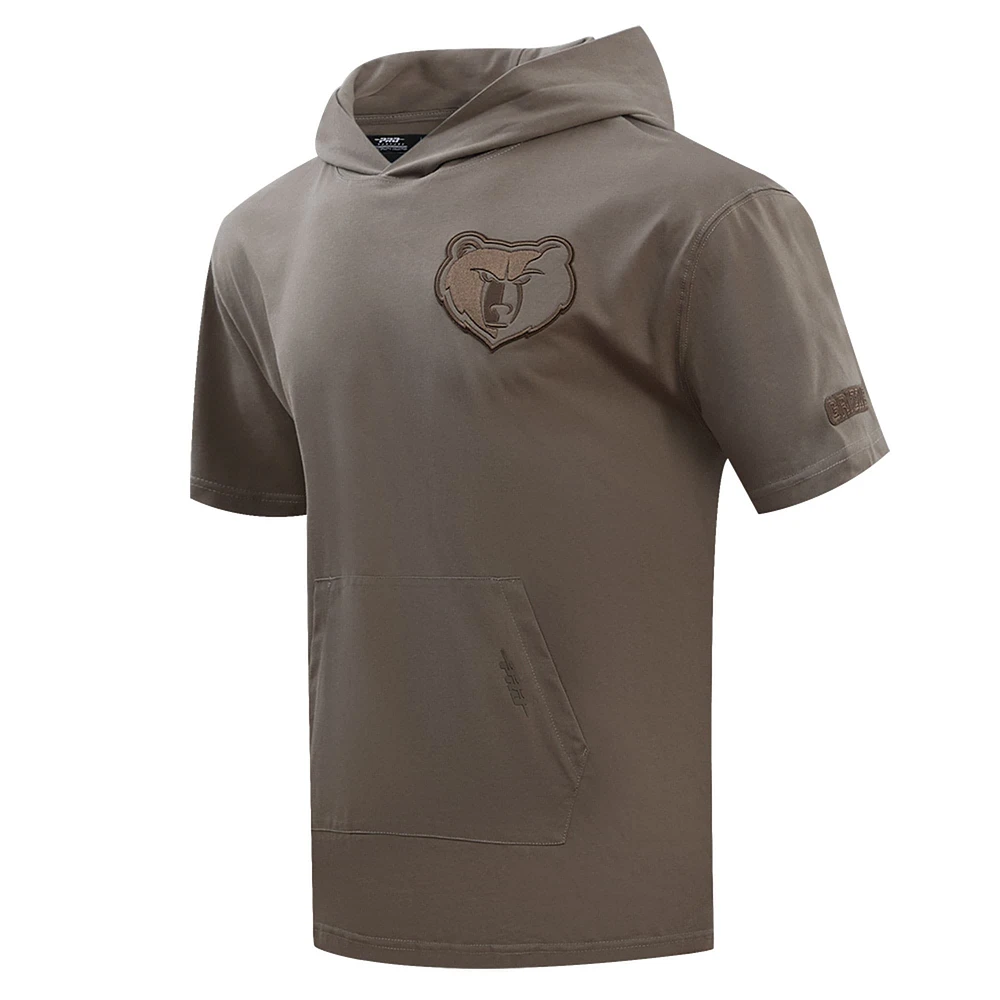 Men's Pro Standard Brown Memphis Grizzlies Neutrals Short Sleeve Pullover Hoodie