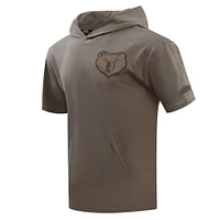 Men's Pro Standard Brown Memphis Grizzlies Neutrals Short Sleeve Pullover Hoodie