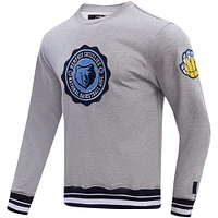 Men's Pro Standard Heather Gray Memphis Grizzlies Crest Emblem Pullover Sweatshirt