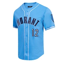 Pro Standard Ja Morant Blue Memphis Grizzlies Capsule Player Chemise boutonnée de baseball pour homme
