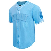Men's Pro Standard Ja Morant Light Blue Memphis Grizzlies Triple Tonal Mesh Button-Up Top