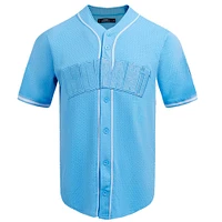 Men's Pro Standard Ja Morant Light Blue Memphis Grizzlies Triple Tonal Mesh Button-Up Top