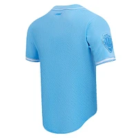 Men's Pro Standard Ja Morant Light Blue Memphis Grizzlies Triple Tonal Mesh Button-Up Top