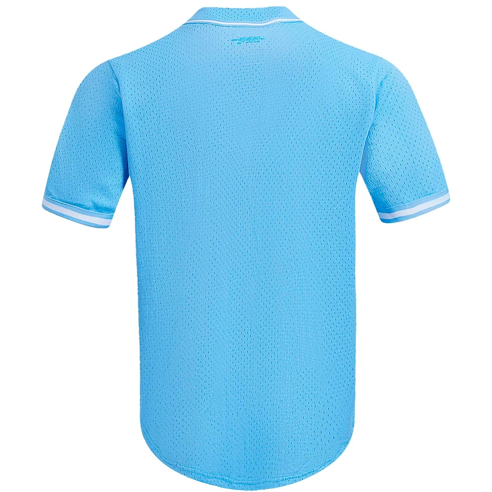 Men's Pro Standard Ja Morant Light Blue Memphis Grizzlies Triple Tonal Mesh Button-Up Top