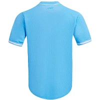 Men's Pro Standard Ja Morant Light Blue Memphis Grizzlies Triple Tonal Mesh Button-Up Top