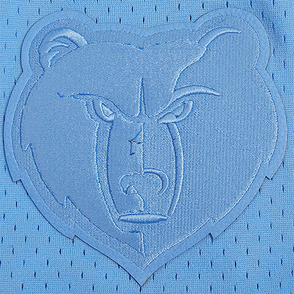 Men's Pro Standard Ja Morant Light Blue Memphis Grizzlies Triple Tonal Mesh Button-Up Top