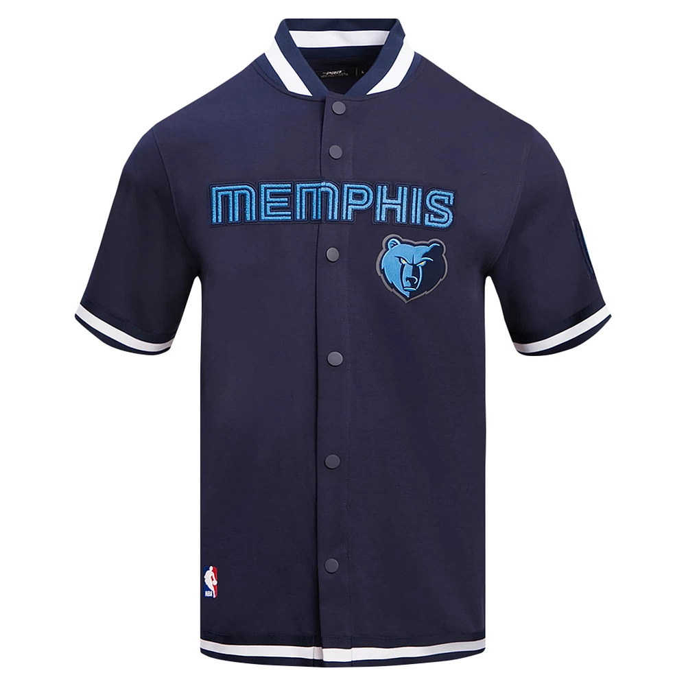 Men's Pro Standard Navy Memphis Grizzlies Classic Warm-Up Full-Snap Jacket