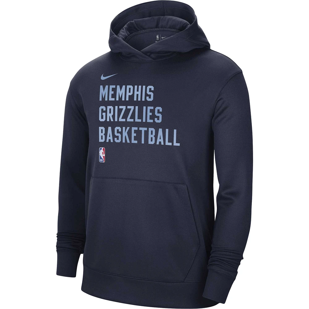 Unisex Nike Navy Memphis Grizzlies 2023/24 Performance Spotlight On-Court Practice Pullover Hoodie