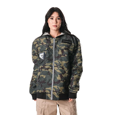 Veste bomber à capuche zippée unisexe camouflage Memphis Grizzlies de The Wild Collective