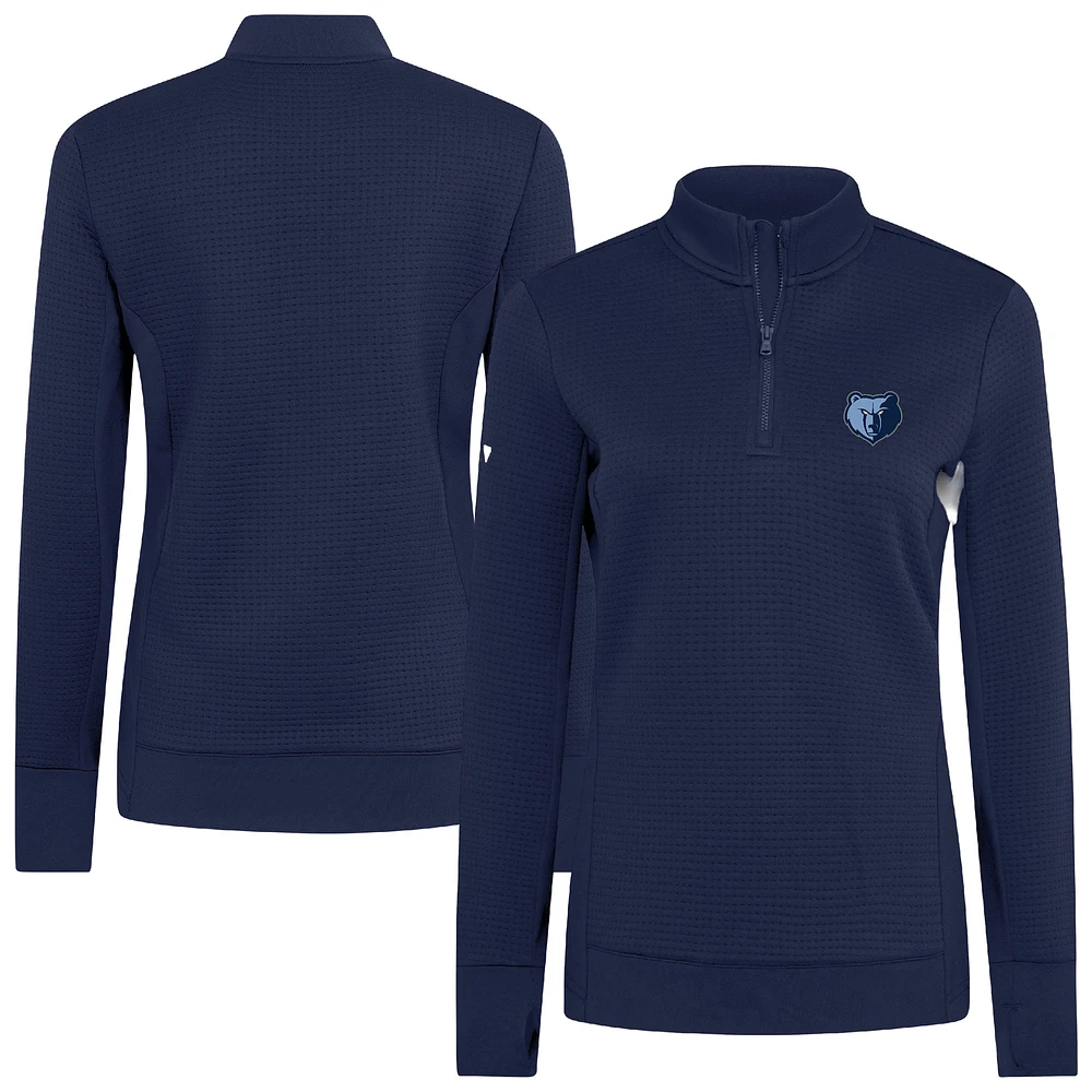 Women's Levelwear Navy Memphis Grizzlies Cushion Quarter-Zip Pullover